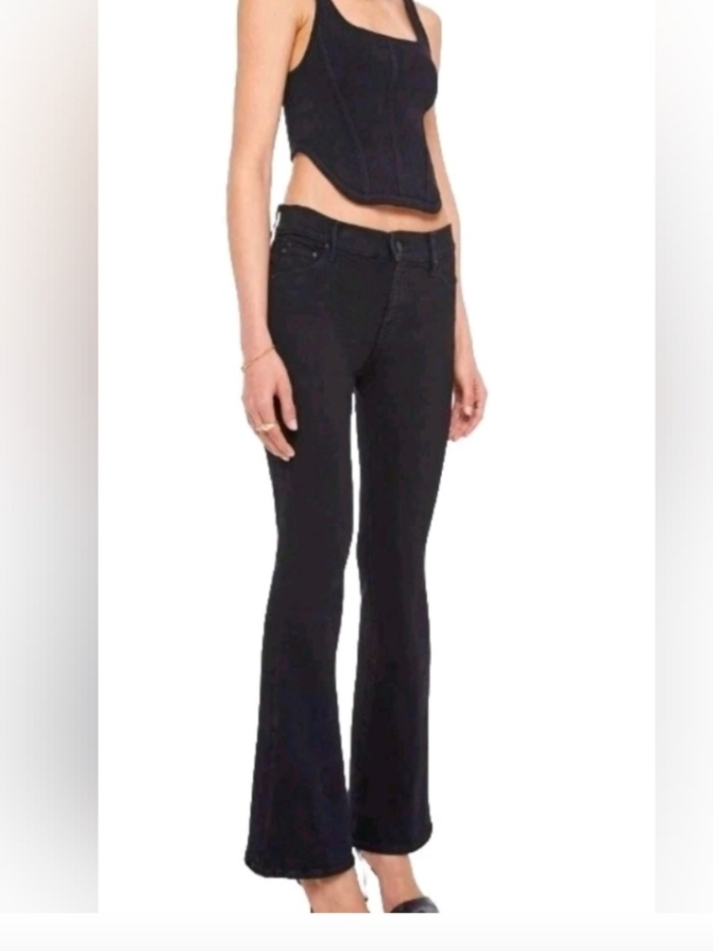 MOTHER, The Cruiser Not Guilty Flare Jeans in Black, Size 27